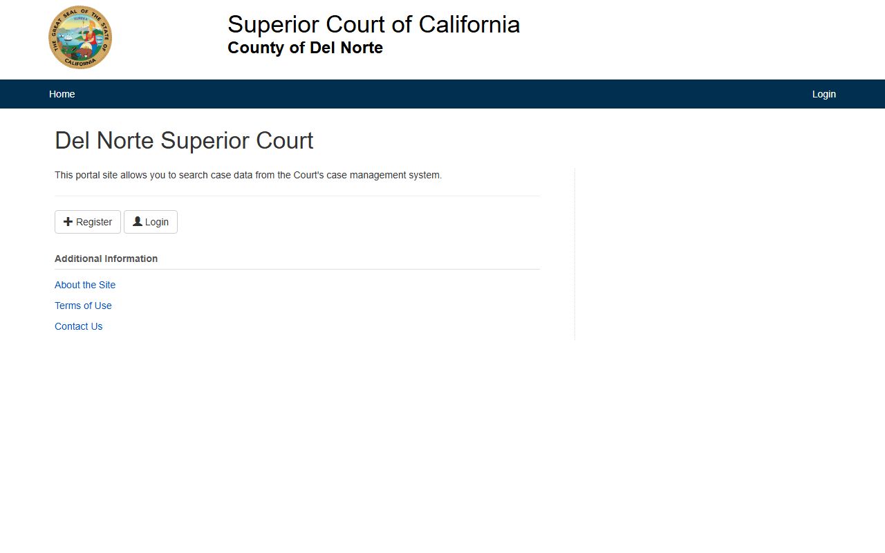 Del Norte County court records after jail arrest case search portal