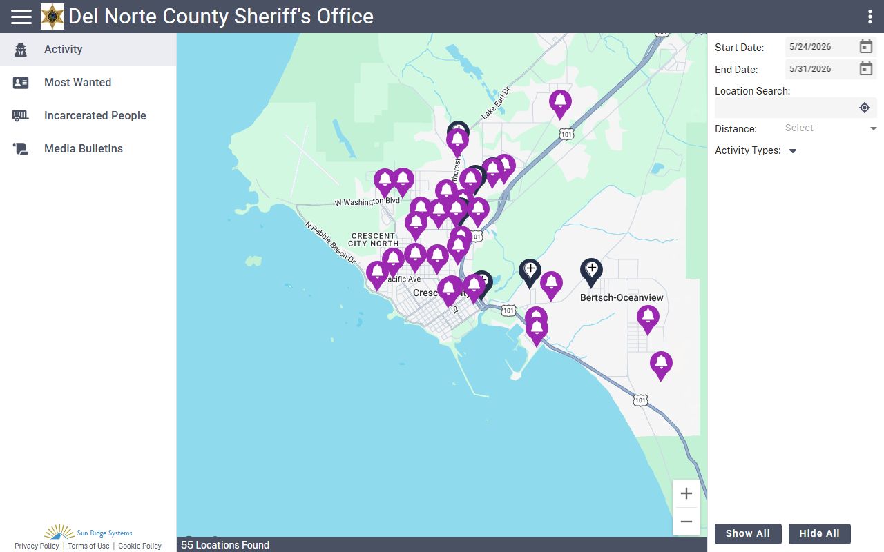 Del Norte County inmate records Citizen RIMS public portal